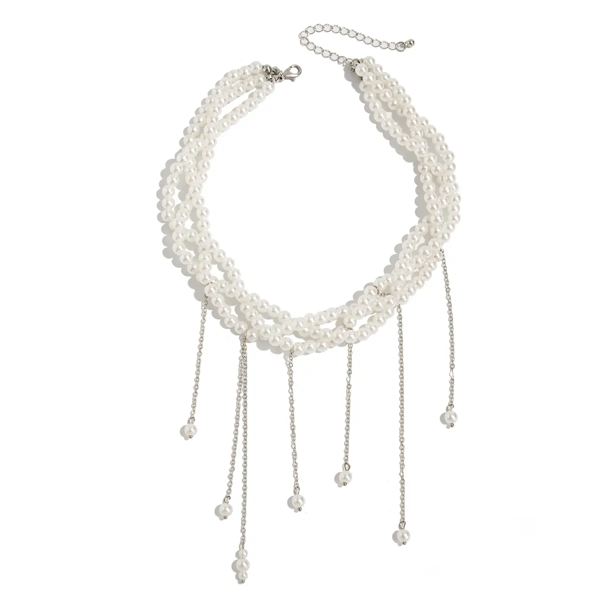Ingemark Elegant Multilayer Imitation Pearl Choker Necklace For Women Vintage Creative Tassel Pendant Necklace Wedding Jewelry