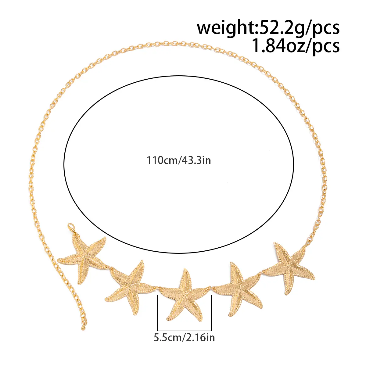 Ingemark Vintage Metal Star Starfish Waist Belly Belt Chain for Women 2025 New Fashion Boho Summer Beach Bikini Body Jewelry New