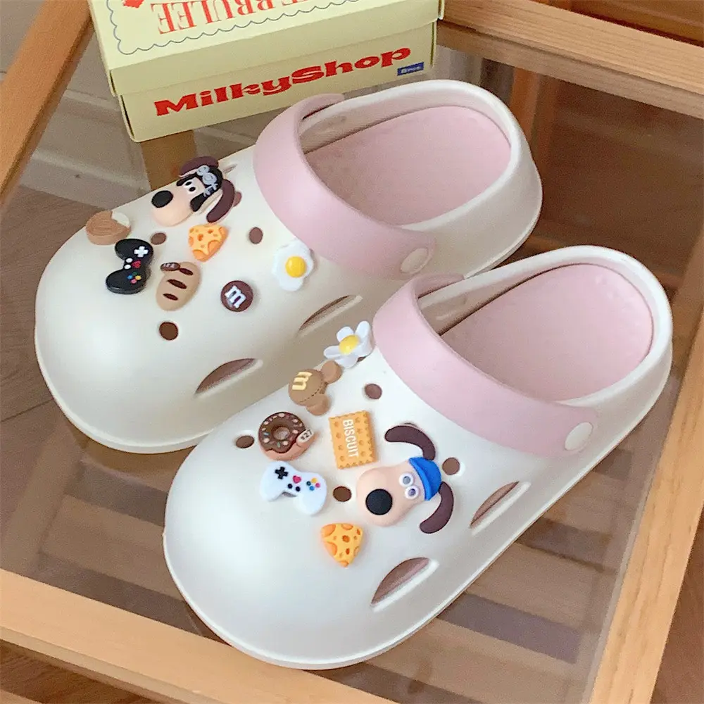 2025 DIY Funny Dog Platform Sandals For Women Summer Garden Shoes Girls Fashion Clogs Thick Sole Female Indoor Street Slippers