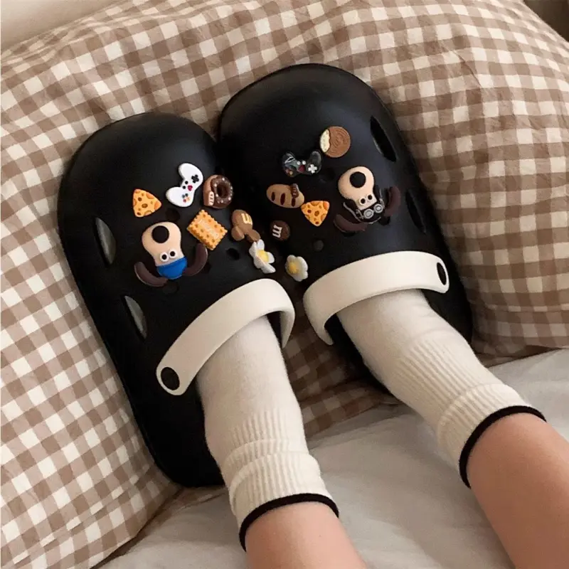2025 DIY Funny Dog Platform Sandals For Women Summer Garden Shoes Girls Fashion Clogs Thick Sole Female Indoor Street Slippers