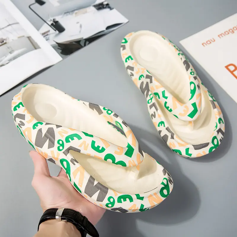 Women Beach Flip Flops Indoor Outdoor Lovers Platform Slippers Summer Shoes Women's Sandal Thick Sole Female Male Fashion Slides