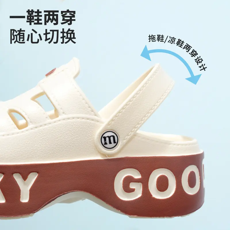 Women Platform Sandals Leisure Clogs Summer Wedges Shoes 2 Way Wear Soft EVA Thick Sole Female Indoor Beach Slippers