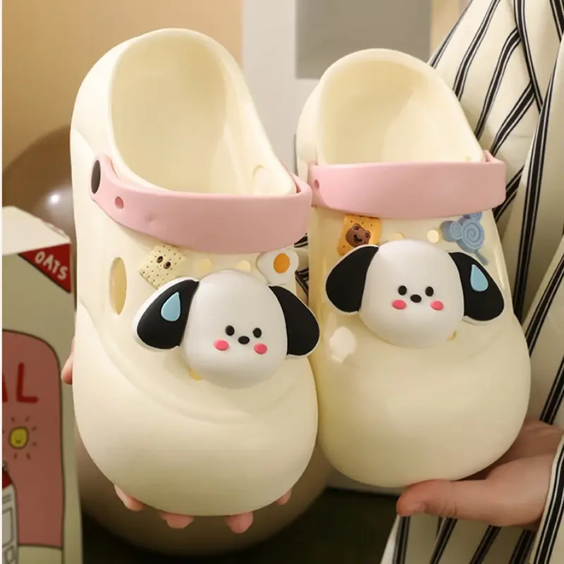 Female Platform Sandals Cute Dog DIY Fashion Clogs New 2025 Summer Shoes Woman Street Beach Slippers Soft EVA  Girls Slides