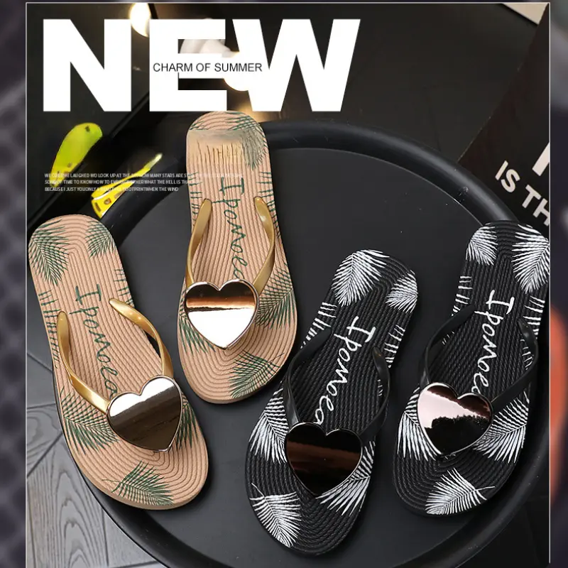 Summer Eva Women heart slippers Home Love Cloud Sandals Flip Flops Beach Slides Casual House Shoes Platform Bathroom Flat Female