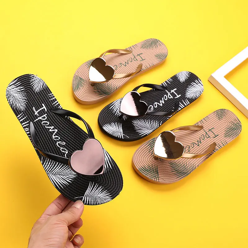 Summer Eva Women heart slippers Home Love Cloud Sandals Flip Flops Beach Slides Casual House Shoes Platform Bathroom Flat Female