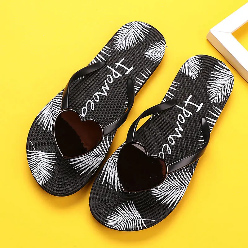 Summer Eva Women heart slippers Home Love Cloud Sandals Flip Flops Beach Slides Casual House Shoes Platform Bathroom Flat Female