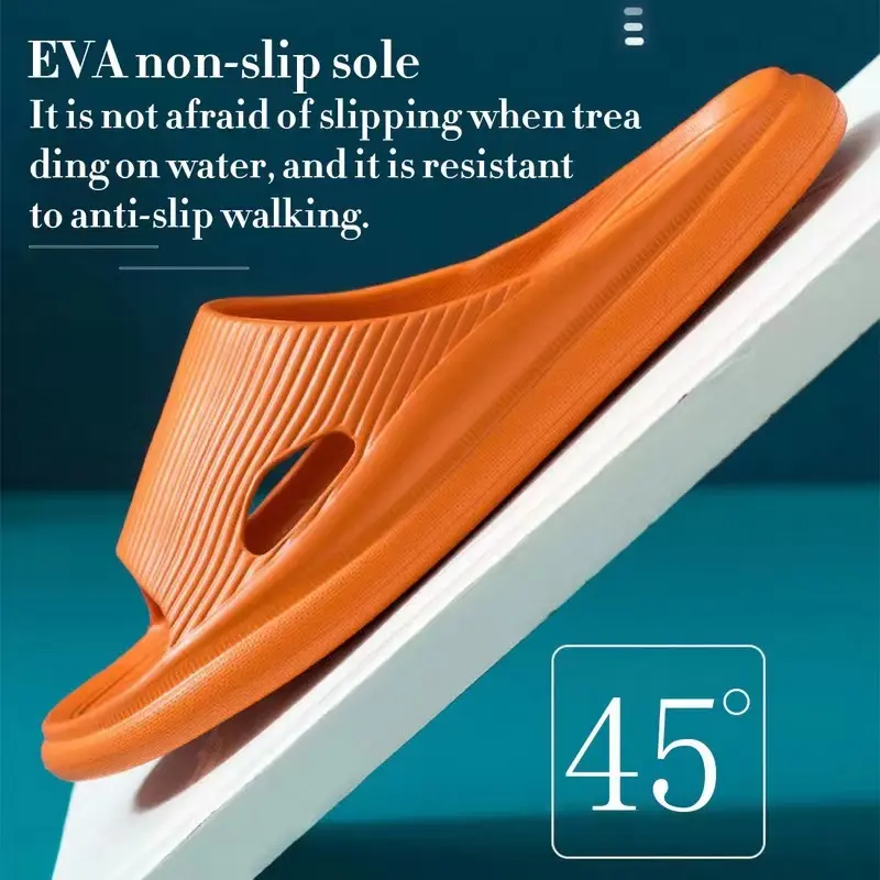 Summer Unisex Slippers Women Solid Color Eva Indoor Bath Thick Platform Men Anti Slip Soft Home Flip Flops Comfort Beach Sandals
