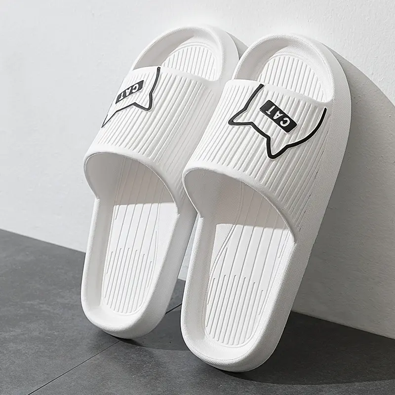 Women Slippers Bath Thick Platform Non-Slip Home Cat Cartoon Flip Flops Summer Beach Sandals Couple Slides Indoor Shoes