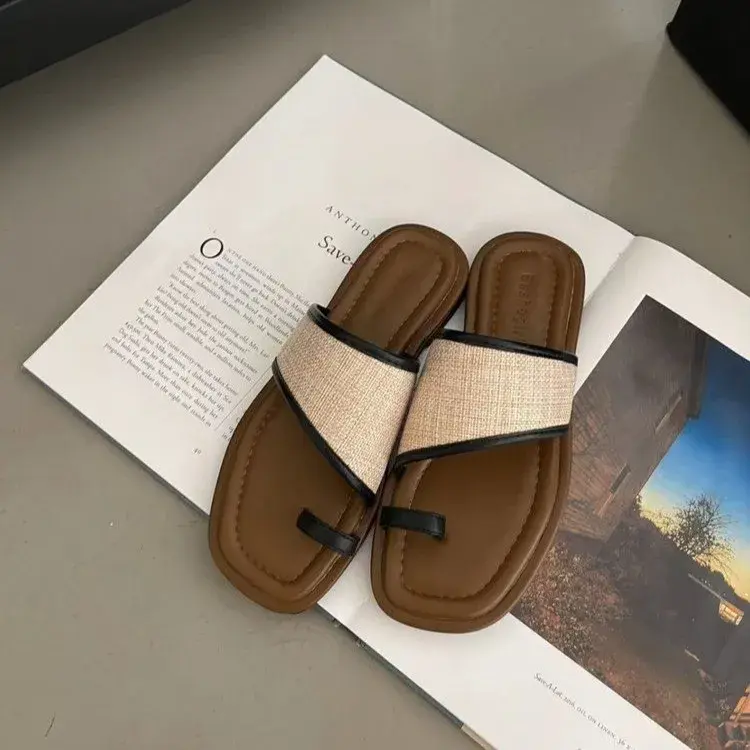 2024 Summer Gladiator Women Slippes Fashion Elegant Soft Sole Flats Slides Shoes Ladies Casual Beach Flip Flops Sandalias