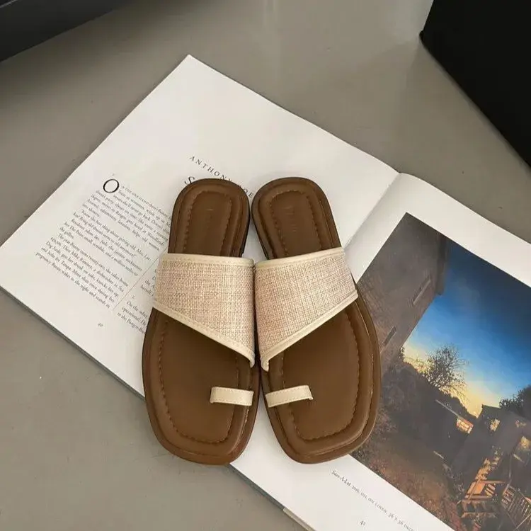 2024 Summer Gladiator Women Slippes Fashion Elegant Soft Sole Flats Slides Shoes Ladies Casual Beach Flip Flops Sandalias