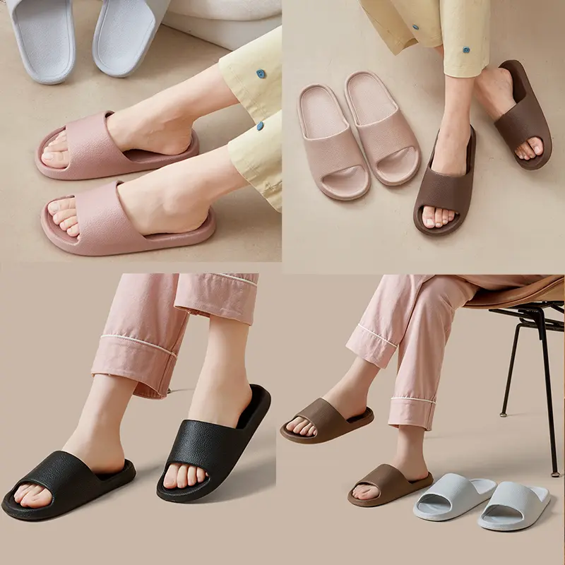 EVA Men Sandals Flip Flops Man Slippers Solid Color Simple Non-slip Soft Sole Comfortable Shower Slippers Outdoor Couple Shoes