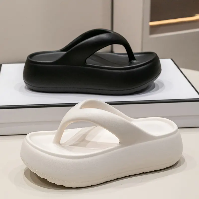 Chunky Platform Flip Flops for Women Summer 2025 Clip Toe Thick Bottom Cloud Slippers Woman Beach Non-Slip Soft Sole Flip Flops