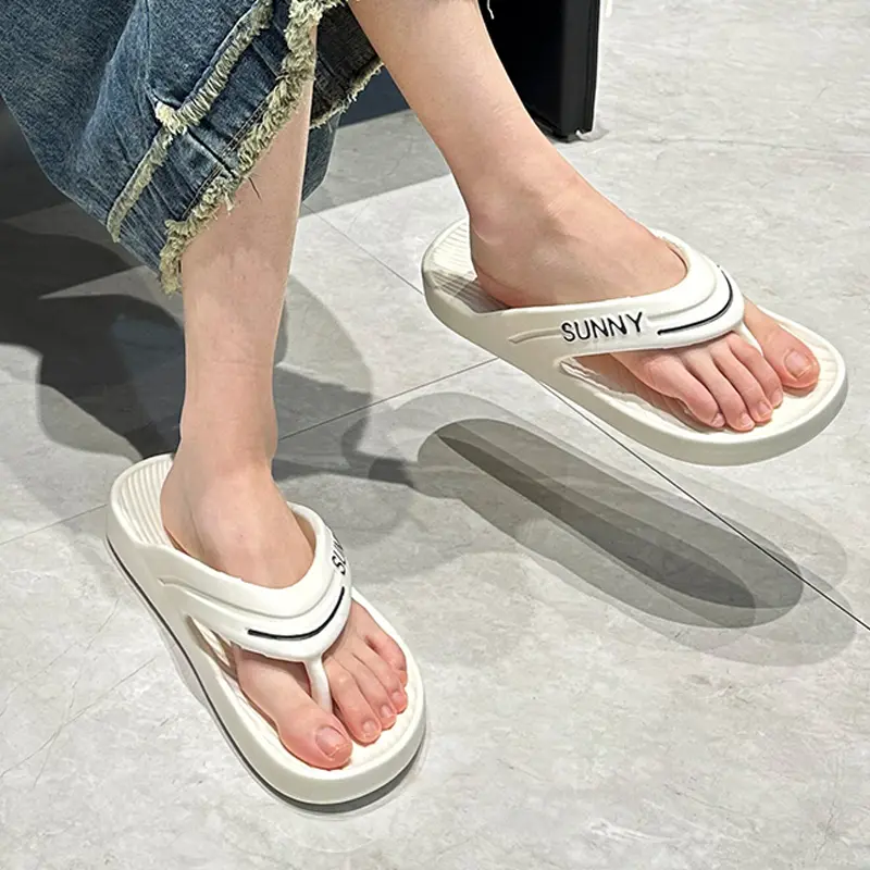 Thick Platform EVA Flip Flops For Women Summer Clip Toe Non Slip Beach Sandals Woman Men Comfortable Soft Sole Cloud Slippers