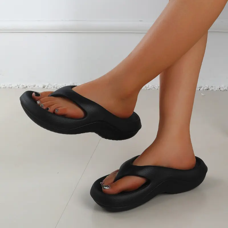 Women's Clip Toe Platform Flip Flops Summer Lightweight Soft Sole EVA Slippers for Women Thick Sole Non Slip Beach Shoes Slides