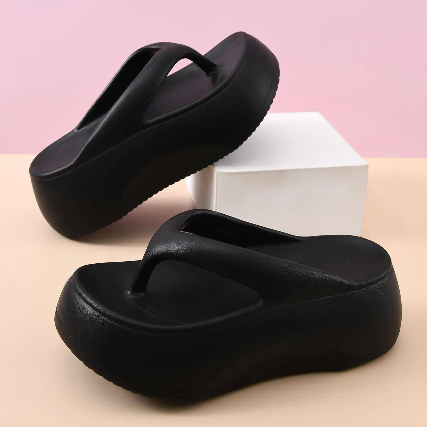 Summer Women's Platform Flip Flops Soft Sole EVA Slippers for Men Outdoor Casual Beach Shoes Home Non-slip Bathroom Slides Shoes