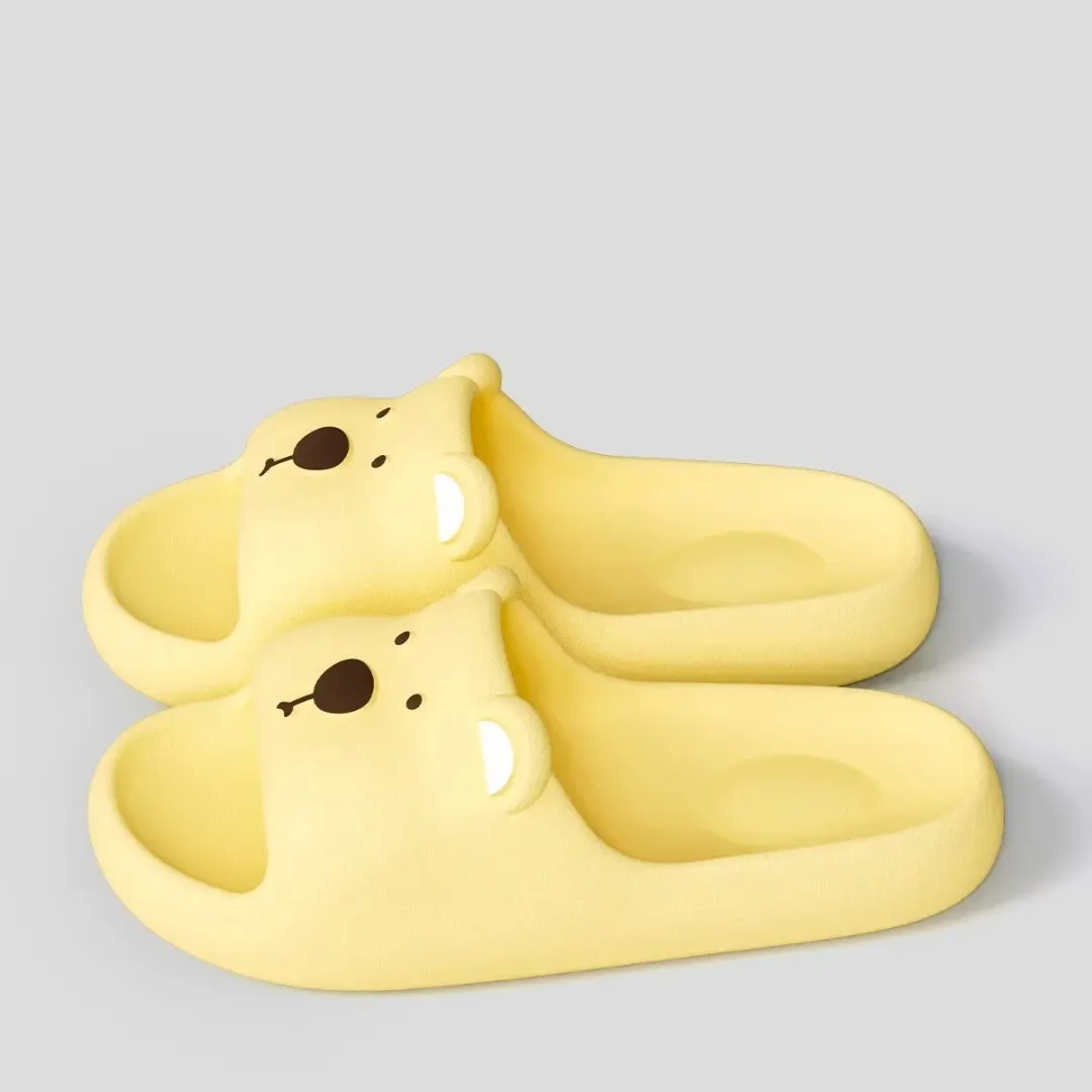 Cute Bear Women Home Slippers Summer Flat Beach sandals Fashion Soft Non-Slip Slides Indoor Outdoor Men Bathroom Flip Flops