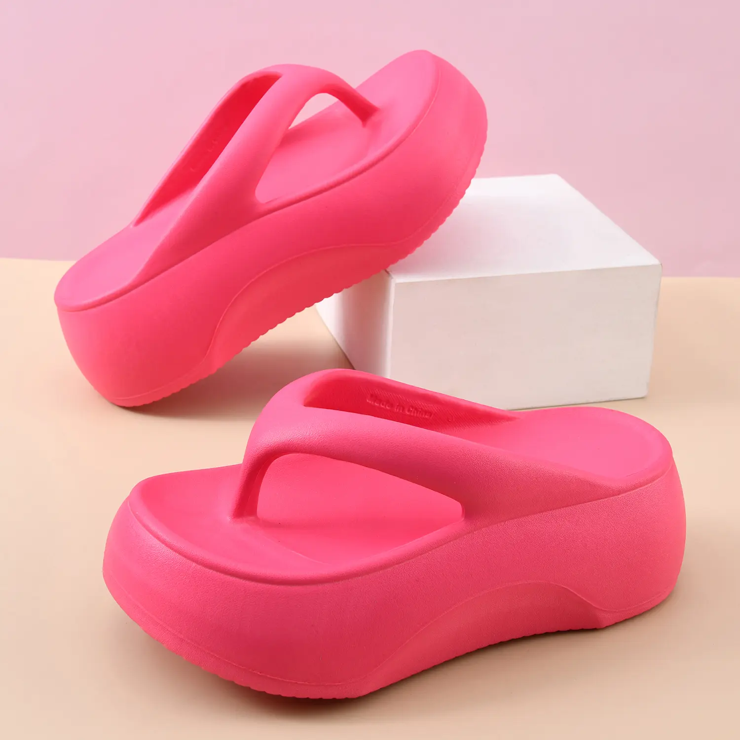 Summer Women's Platform Flip Flops Soft Sole EVA Slippers for Men Outdoor Casual Beach Shoes Home Non-slip Bathroom Slides Shoes