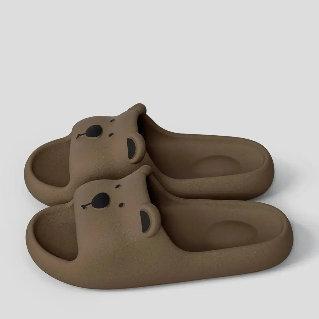 Cute Bear Women Home Slippers Summer Flat Beach sandals Fashion Soft Non-Slip Slides Indoor Outdoor Men Bathroom Flip Flops