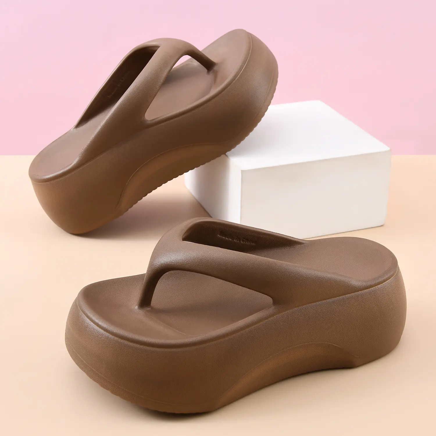 Summer Women's Platform Flip Flops Soft Sole EVA Slippers for Men Outdoor Casual Beach Shoes Home Non-slip Bathroom Slides Shoes