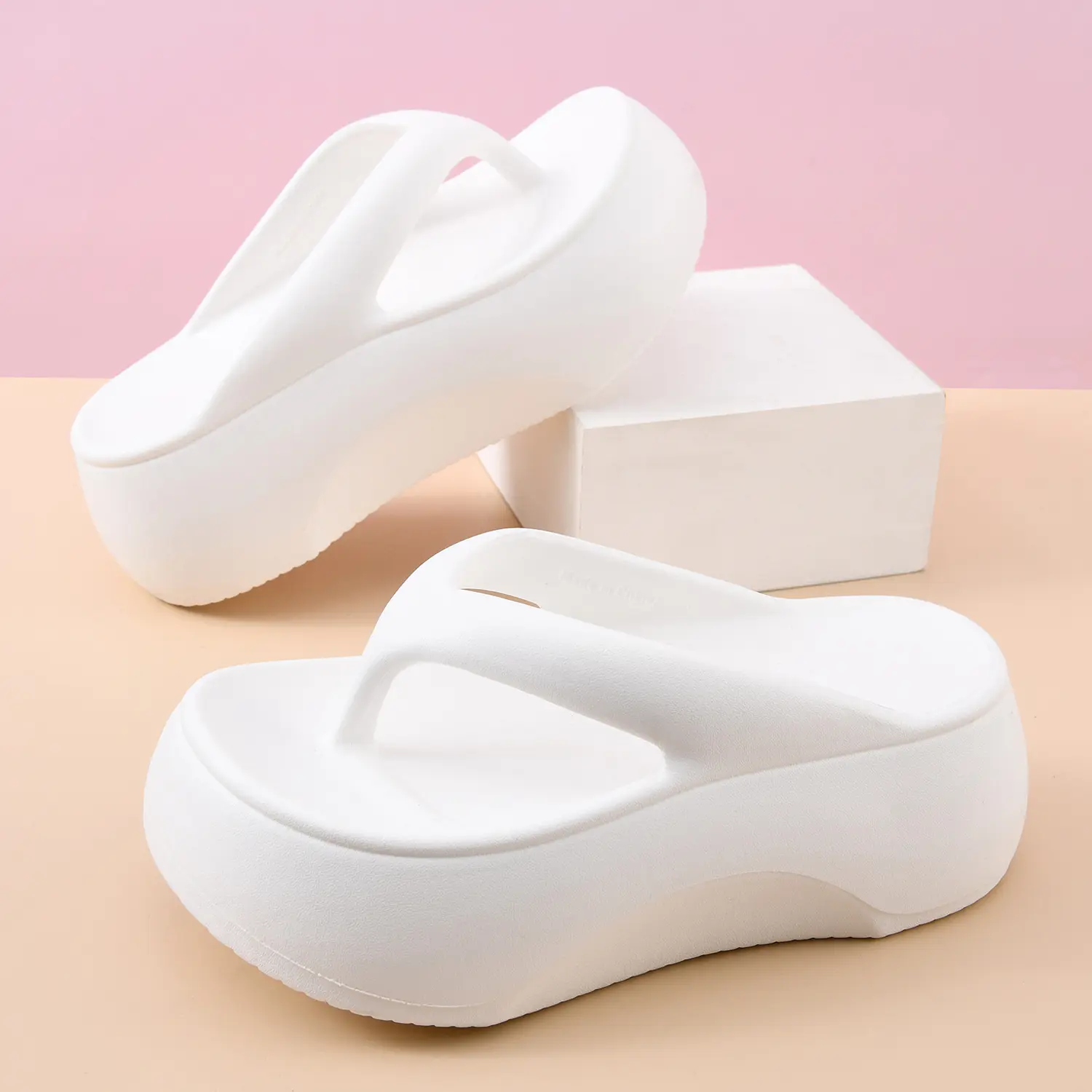 Summer Women's Platform Flip Flops Soft Sole EVA Slippers for Men Outdoor Casual Beach Shoes Home Non-slip Bathroom Slides Shoes