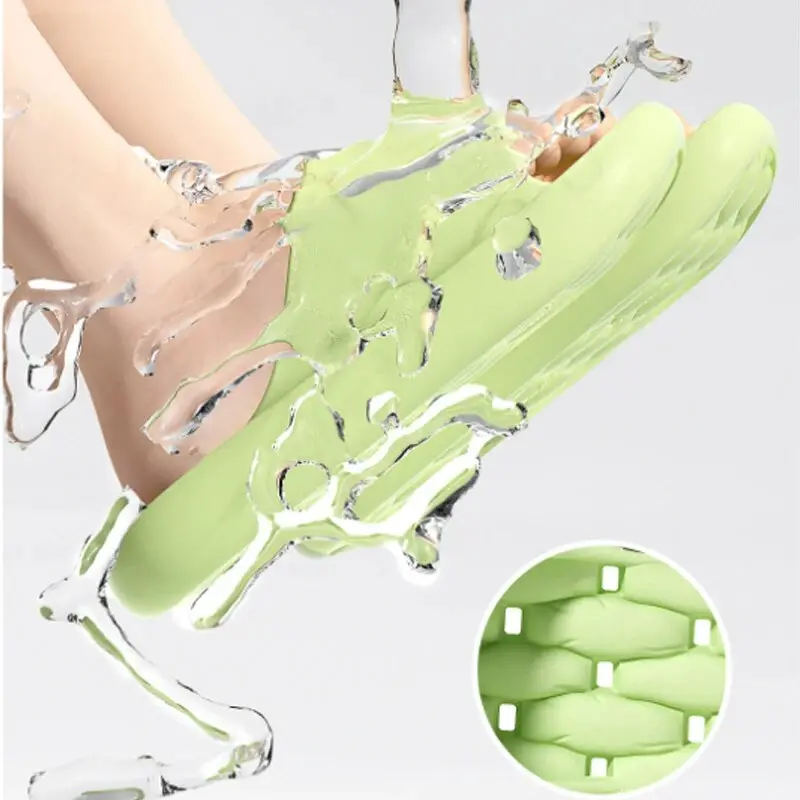 Bathroom House Slippers Leaking Quick-Drying Shower Slipper Light Weight Waterleaky Beach Flip Flops Women Swimming Slides
