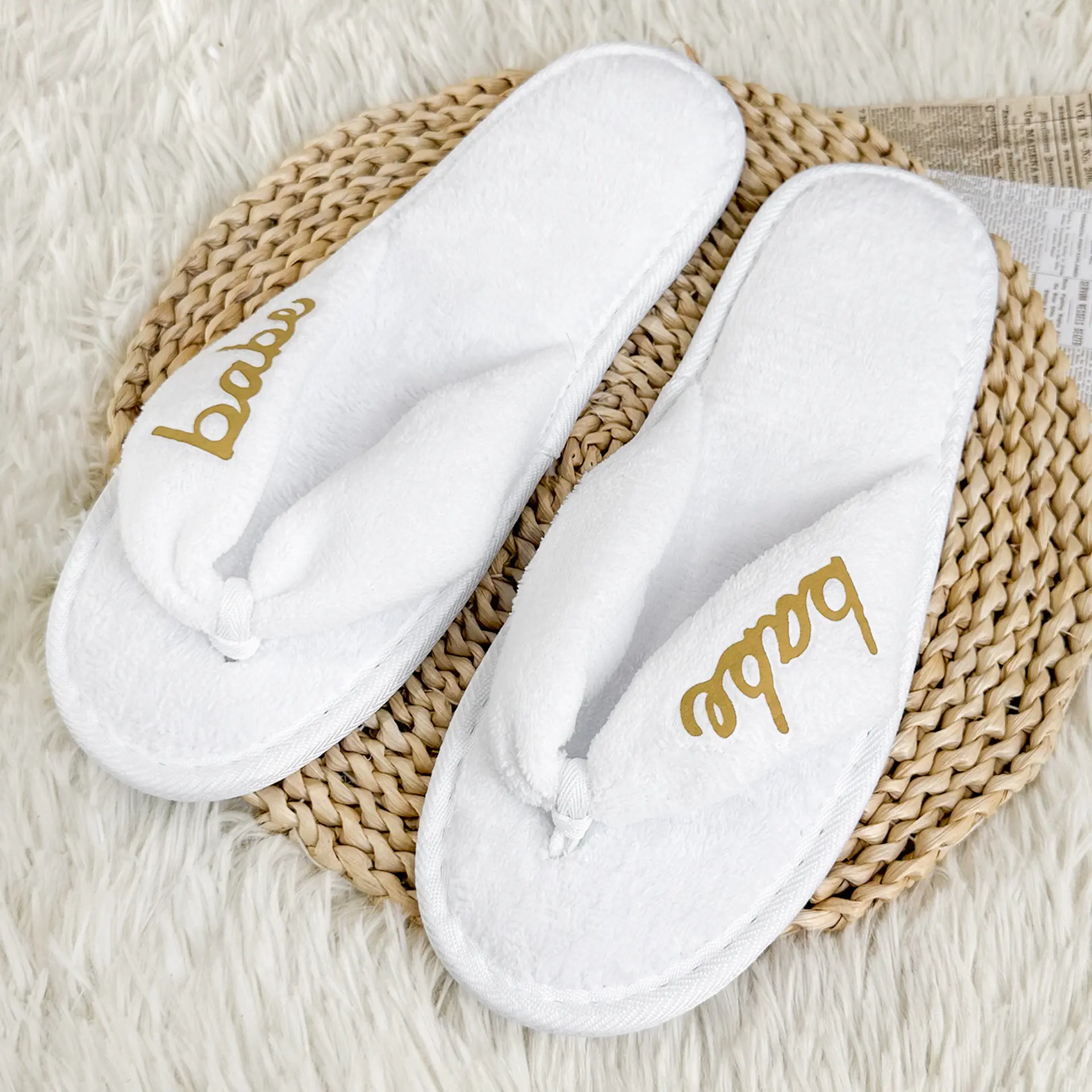 Bridal Party Y-Strap Slippers Set  Wedding Party Guests Home Slip-on Flip Flops, For Bride And Bachelorettes