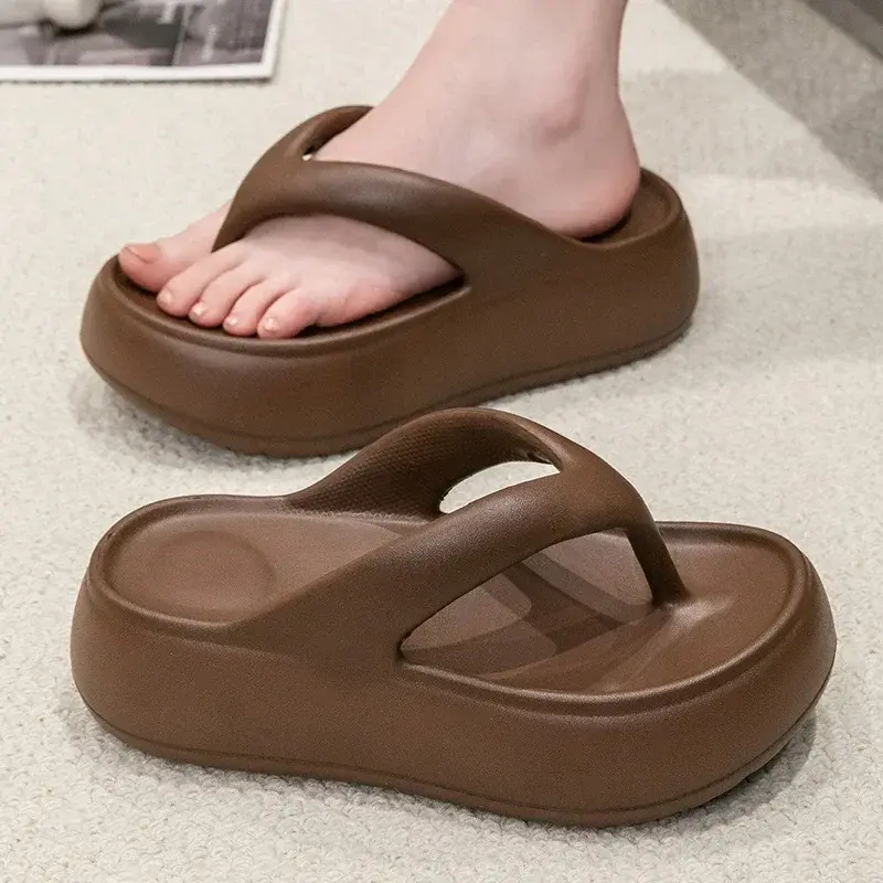 Summer Thick Bottom EVA Flip Flops for Women Non Slip Platform Sandals Woman Fashion Clip Toe Outdoor Slippers Soft Beach Slides