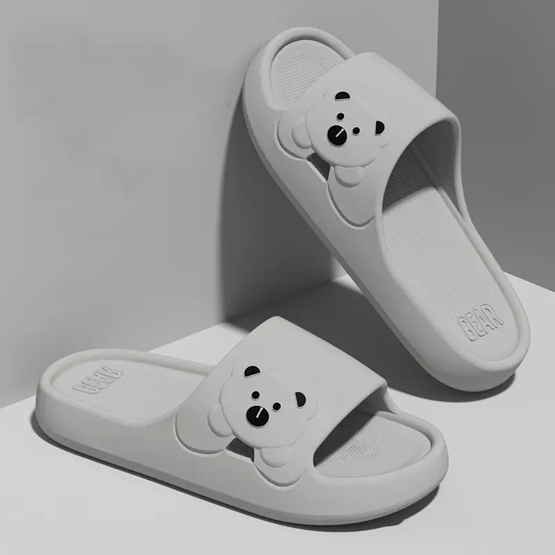 Fashion Women's Slippers Indoor Soft Sole Cartoon Bear Slides Bathroom EVA Outdoor Men Summer Beach Flip Flops Shoes Couple