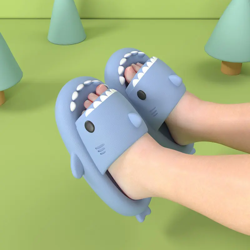 Summer Shark Slippers EVA Flip Flops Unisex Non-Slip Indoor Outdoor Slides Cute Beach Shoes for Men Women Girls Boys