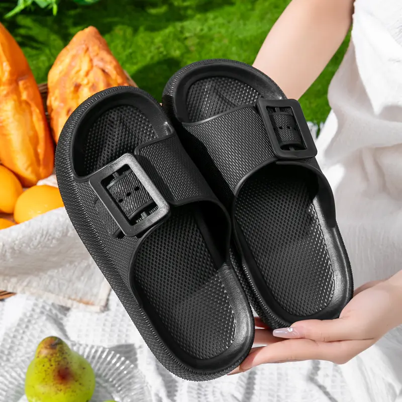 New Women's Thick Sole Flip Flops - Summer Outdoor Sandals , Lightweight EVA Beach Slides, Anti-Slip Shower Unisex Shoes