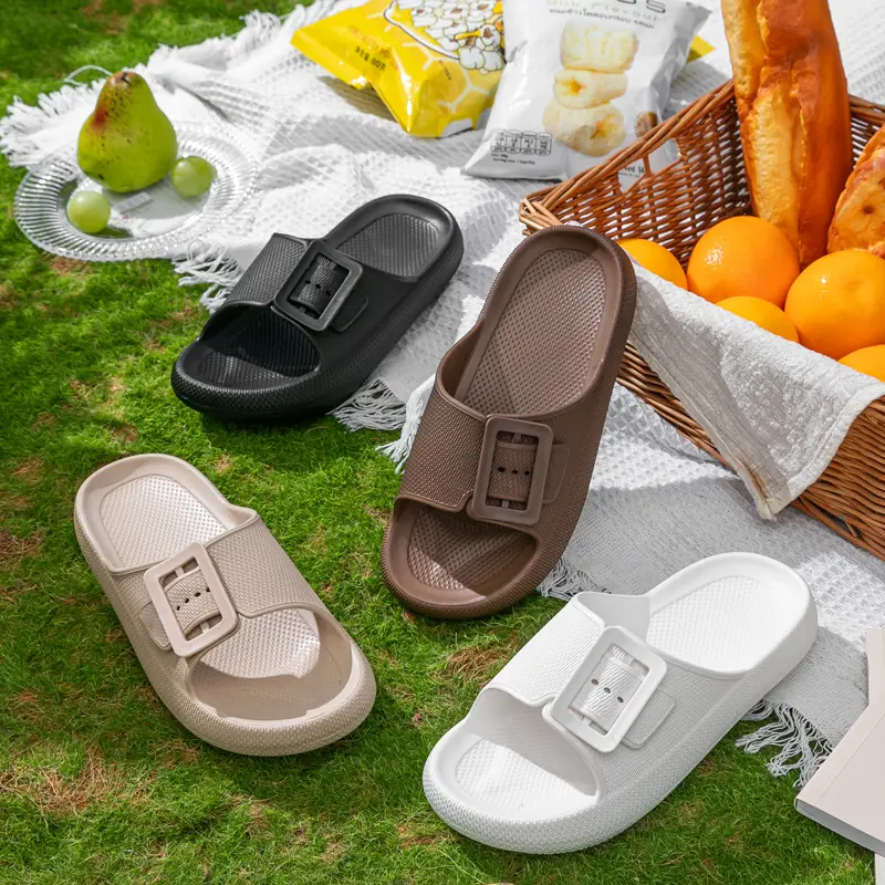 New Women's Thick Sole Flip Flops - Summer Outdoor Sandals , Lightweight EVA Beach Slides, Anti-Slip Shower Unisex Shoes