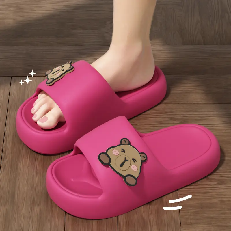 New Summer Cute Kapibala ladies' Home Shoes For Couple Cosy Slides Lithe Soft Sandals Men And Women Slippers Indoor Flip Flops