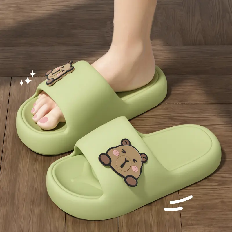 New Summer Cute Kapibala ladies' Home Shoes For Couple Cosy Slides Lithe Soft Sandals Men And Women Slippers Indoor Flip Flops