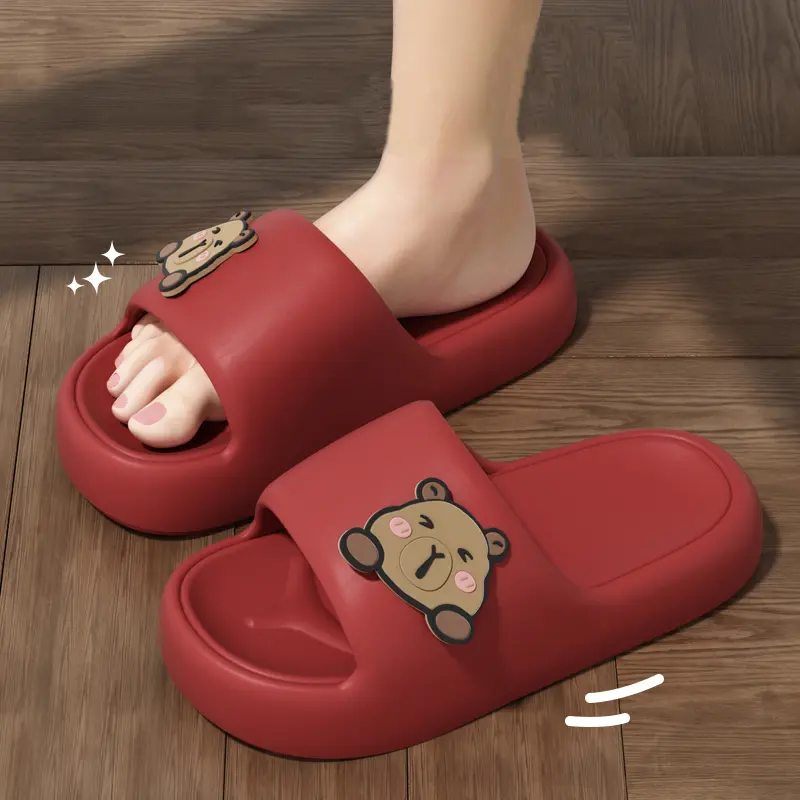 New Summer Cute Kapibala ladies' Home Shoes For Couple Cosy Slides Lithe Soft Sandals Men And Women Slippers Indoor Flip Flops