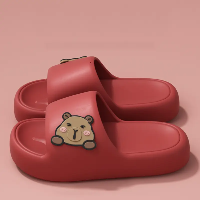 New Summer Cute Kapibala ladies' Home Shoes For Couple Cosy Slides Lithe Soft Sandals Men And Women Slippers Indoor Flip Flops
