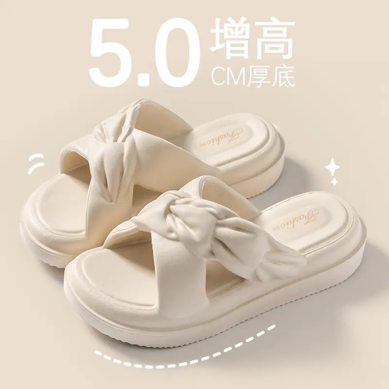 2025 Women Shoes Thick Platform Slipper Summer Beach Flip Flops Women EVA Soft Sole Flat Shoes Mute Non-slip Slides Beach Sandal