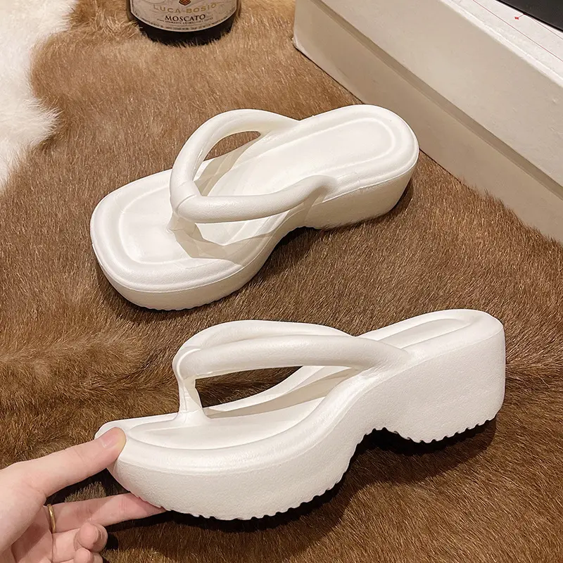 Women's Thick Bottom Wedges Flip Flops 2025 Summer Clip Toe Platform Non Slip Sandals Woman Eva Outdoor Chunky Slippers Slides