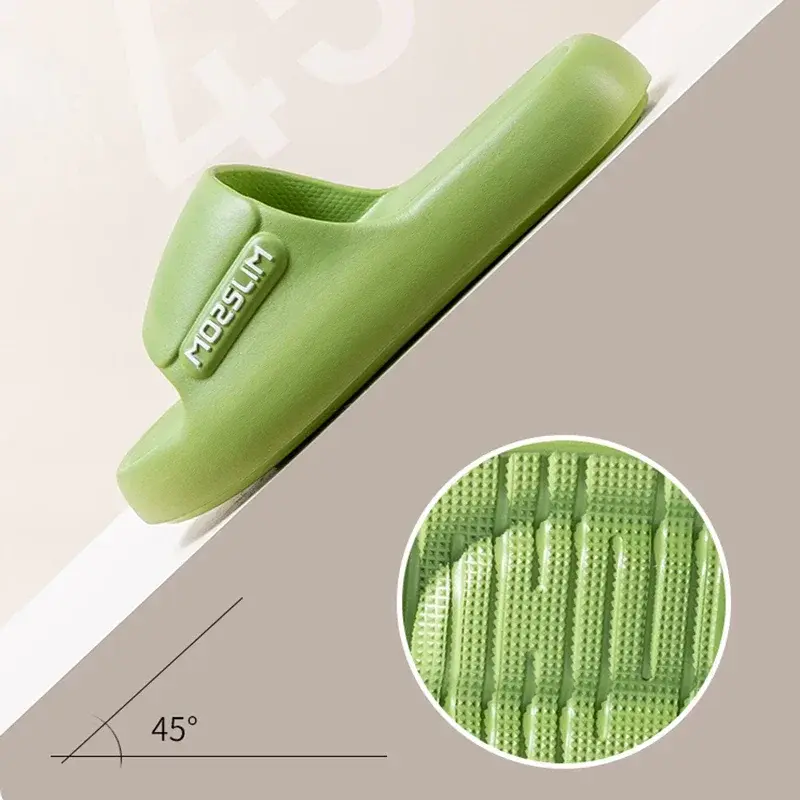 2025 New Summer Thick Platform Eva Pillow Slippers for Women Letter Print Soft Sole Home Slides Woman Non Slip Beach Flip Flops