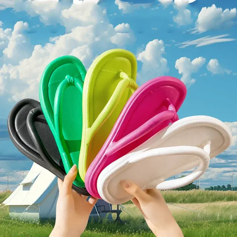 Summer Candy Colors Flip Flops Beach Soft Bottom Flat Slippers for Women Men Outdoor Lightweight Non Slip Flat Slide Sandals