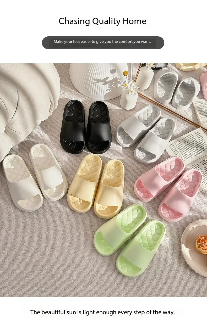 Summer Platform Cloud Slippers Women Lightweight Solid Color Soft Sole EVA Pillow Slides Woman Couple Non Slip Beach Flip Flops