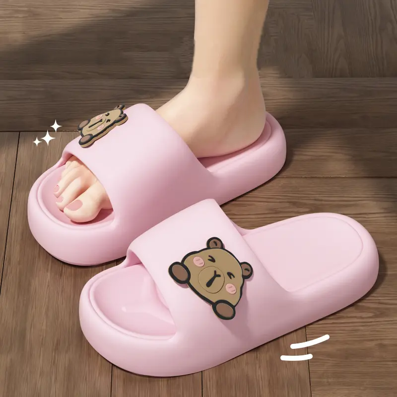 New Summer Cute Kapibala ladies' Home Shoes For Couple Cosy Slides Lithe Soft Sandals Men And Women Slippers Indoor Flip Flops