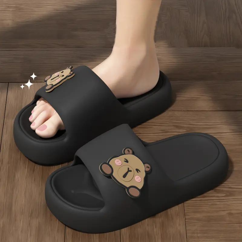 New Summer Cute Kapibala ladies' Home Shoes For Couple Cosy Slides Lithe Soft Sandals Men And Women Slippers Indoor Flip Flops