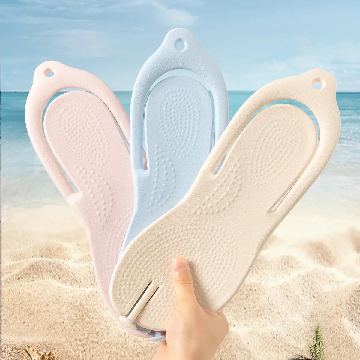 EVA Women Flip Flops Foldable Detachable Beach Slippers Comfortable Soft Outdoor Flip Flops