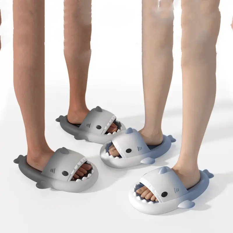 Summer Shark Slippers for Men And Women EVA Solid Color Slides Fashion Thick Sole Flip Flops Couples Outdoor Non-Slip Sandals