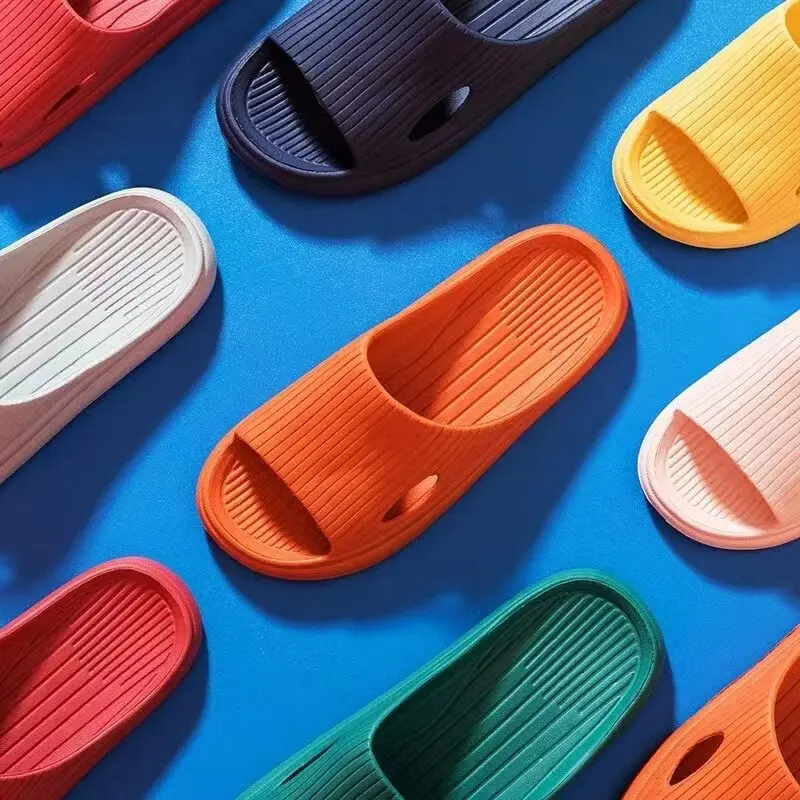 Summer Unisex Slippers Women Solid Color Eva Indoor Bath Thick Platform Men Anti Slip Soft Home Flip Flops Comfort Beach Sandals
