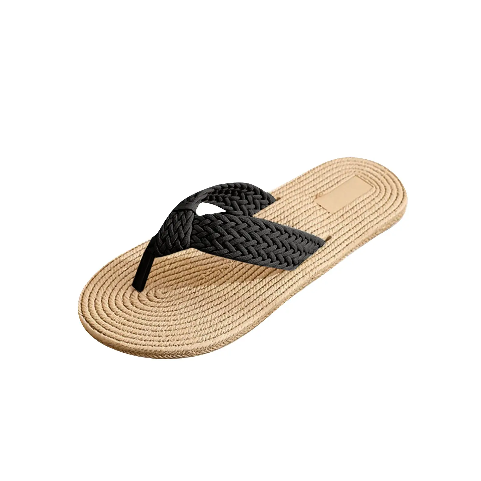 Women's Summer Casual Slides Comfortable Flax Slippers Imitation Hemp Rope Flat Bottomed Beach Flip Flops Indoor Shoes Footwear