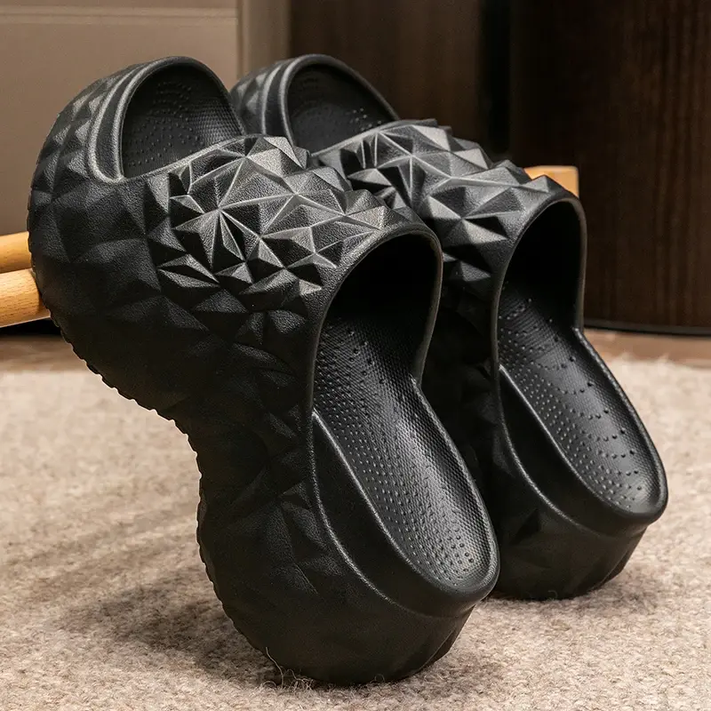 7CM Women Summer High Heeled Slippers Ladies Indoor Wedges Non-slips Sandals Couples Outdoor Beach Thick Sole EVA Flip Flops