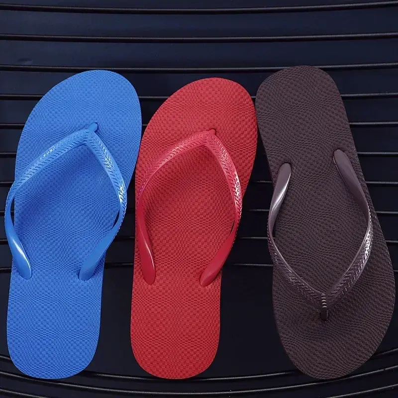 Simple Solid Color Comfortable Slippers Summer Women Korean Fashion Casual Non-Slip Couple Flip Flops Breathable Beach