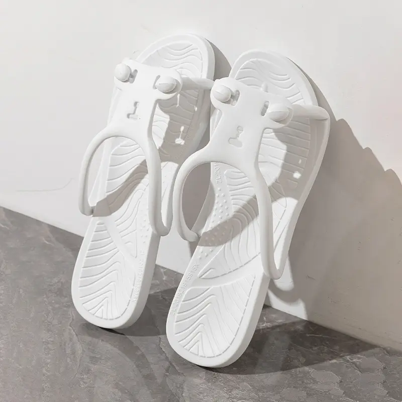 Couples Trip Travel Portable Folding Slippers 2025 Summer Flat Heels Beach Flip Flops Woman Non Slip Clip Toe Outdoor Slides