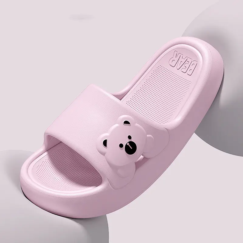Cute Bear Thick Platform Eva Slippers Women Soft Bottom Home Bathroom Slippers Woman Cloud Slides Non Slip Indoor House Shoes